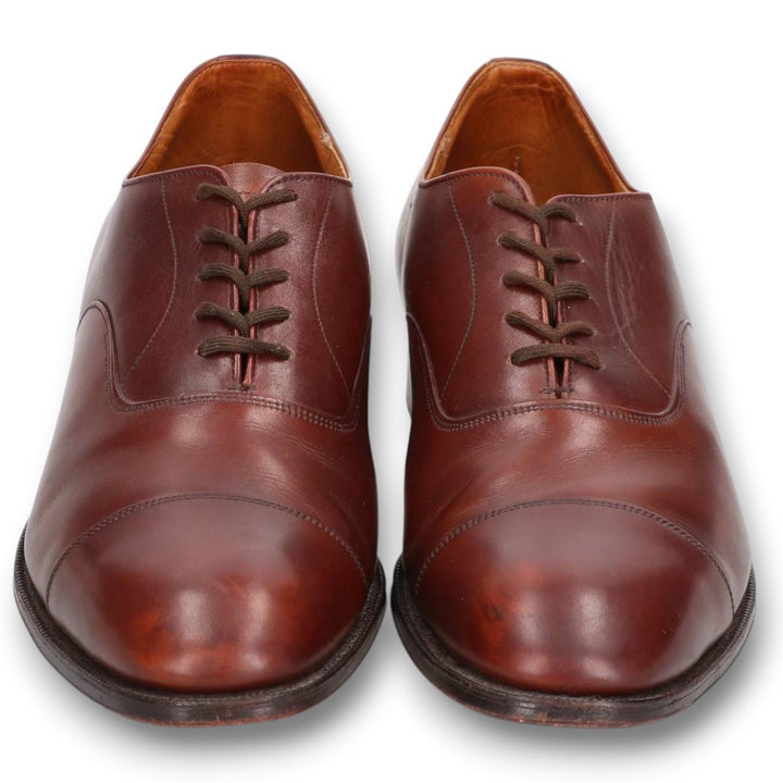 1980s Church's Custom Grade (Old Church's) 3-City Straight-Tip Shoes, Made in England, Size 95B Men's 28.0cm genuine leather brown type Vintage Second Hand