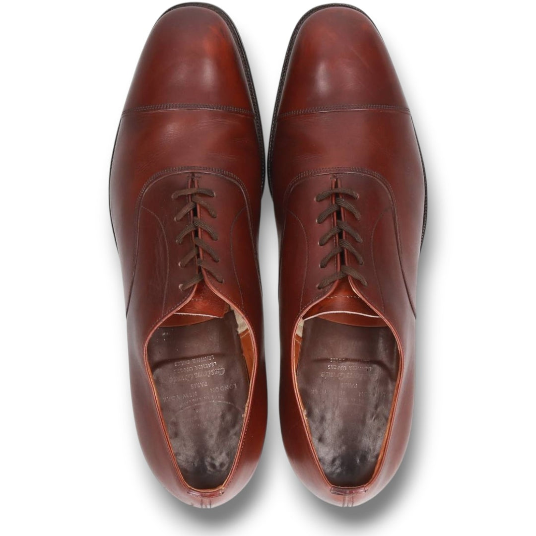 1980s Church's Custom Grade (Old Church's) 3-City Straight-Tip Shoes, Made in England, Size 95B Men's 28.0cm genuine leather brown type Vintage Second Hand
