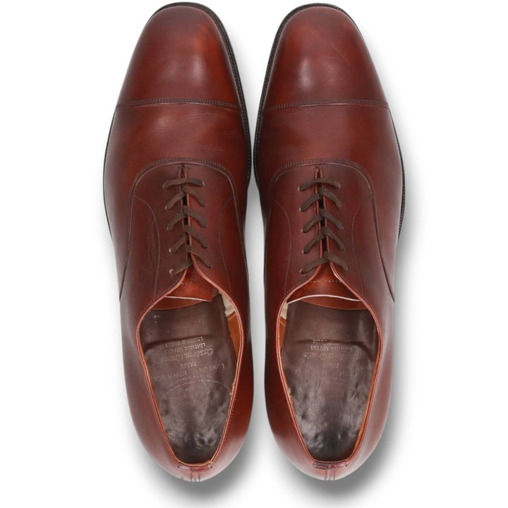 1980s Church's Custom Grade (Old Church's) 3-City Straight-Tip Shoes, Made in England, Size 95B Men's 28.0cm genuine leather brown type Vintage Second Hand