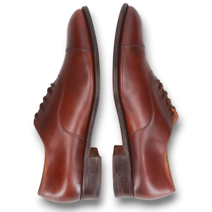 1980s Church's Custom Grade (Old Church's) 3-City Straight-Tip Shoes, Made in England, Size 95B Men's 28.0cm genuine leather brown type Vintage Second Hand