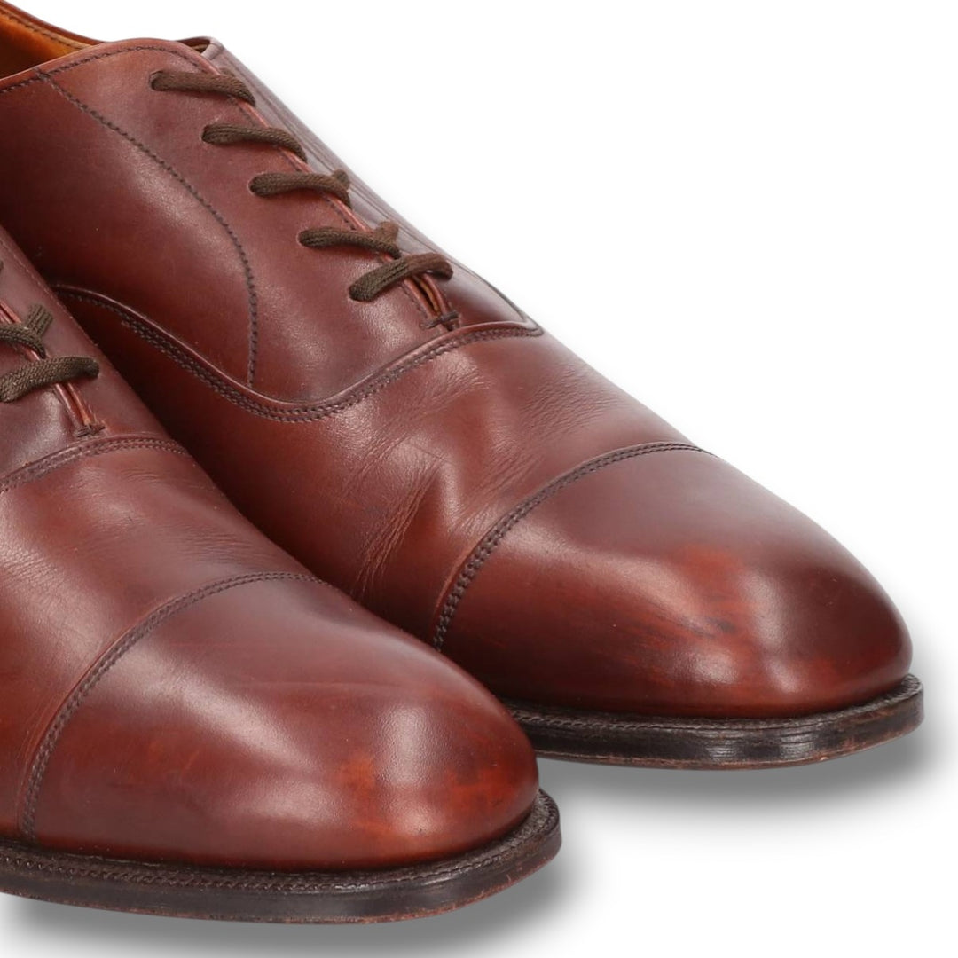 1980s Church's Custom Grade (Old Church's) 3-City Straight-Tip Shoes, Made in England, Size 95B Men's 28.0cm genuine leather brown type Vintage Second Hand