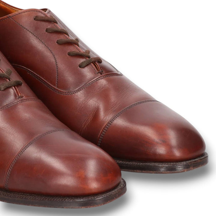 1980s Church's Custom Grade (Old Church's) 3-City Straight-Tip Shoes, Made in England, Size 95B Men's 28.0cm genuine leather brown type Vintage Second Hand