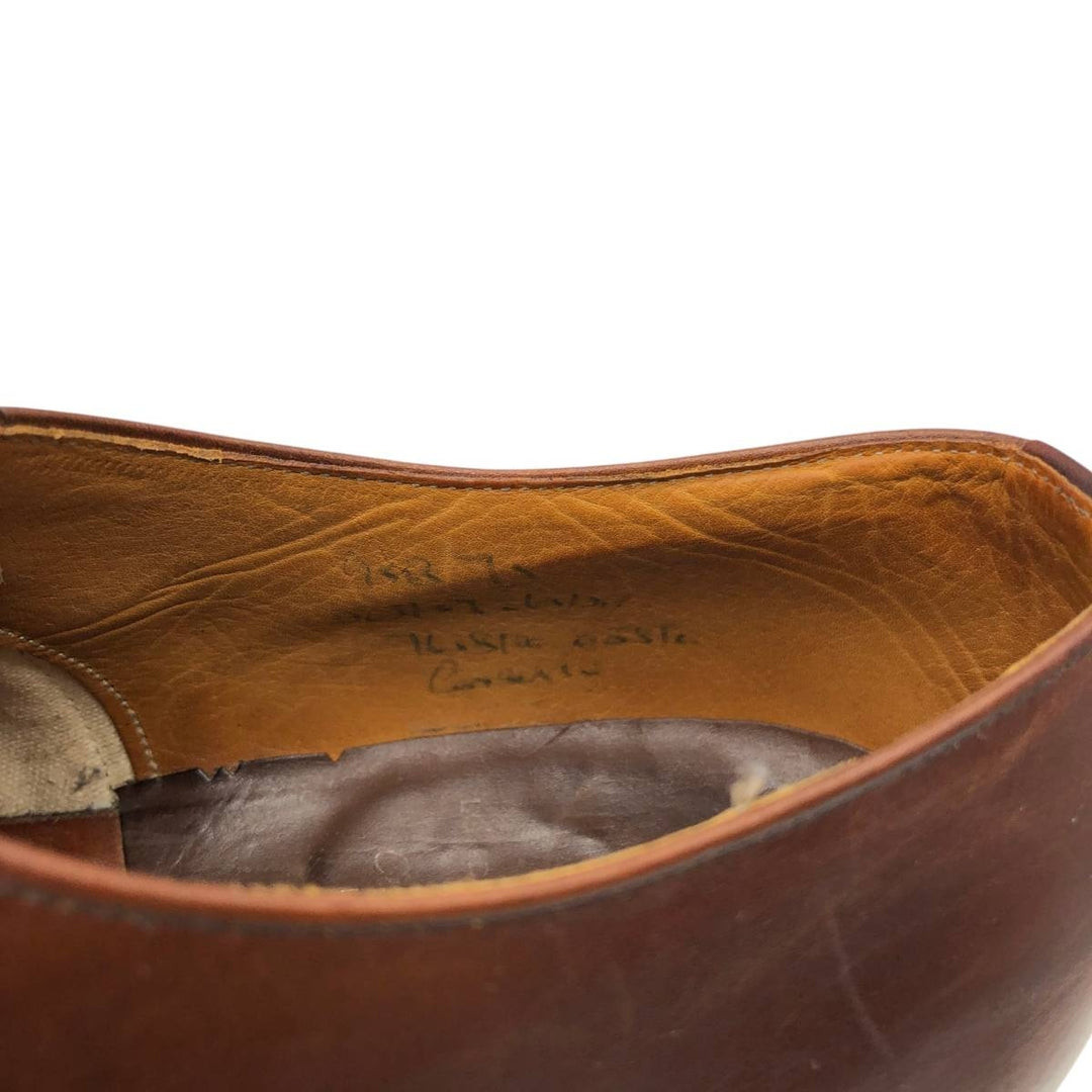 1980s Church's Custom Grade (Old Church's) 3-City Straight-Tip Shoes, Made in England, Size 95B Men's 28.0cm genuine leather brown type Vintage Second Hand