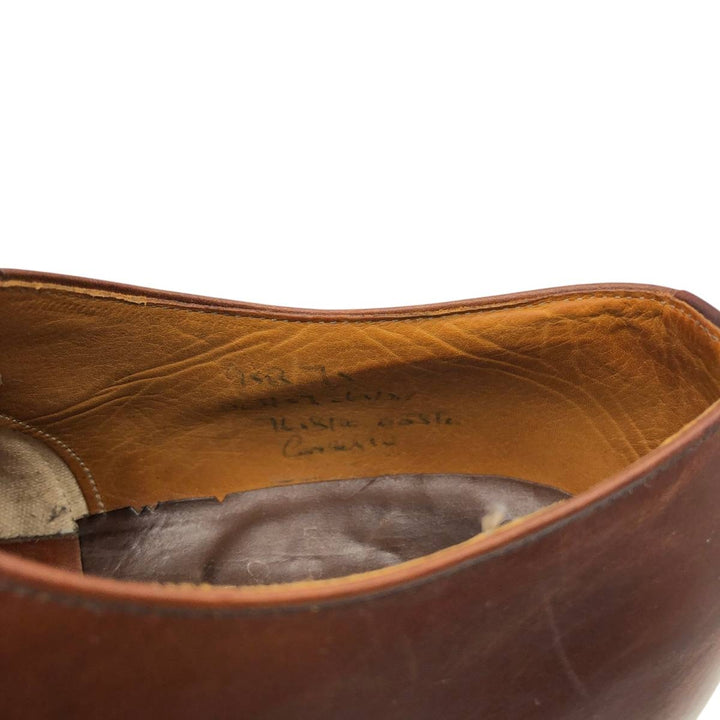 1980s Church's Custom Grade (Old Church's) 3-City Straight-Tip Shoes, Made in England, Size 95B Men's 28.0cm genuine leather brown type Vintage Second Hand