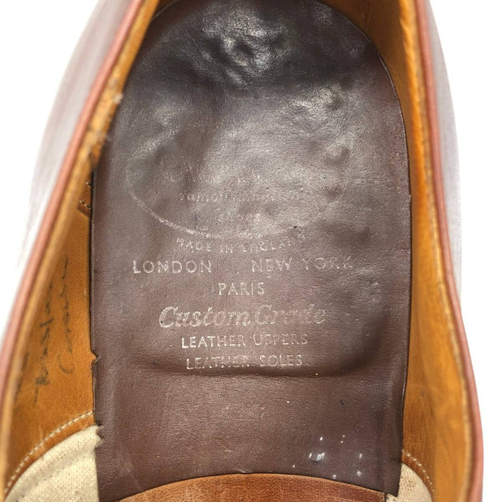 1980s Church's Custom Grade (Old Church's) 3-City Straight-Tip Shoes, Made in England, Size 95B Men's 28.0cm genuine leather brown type Vintage Second Hand
