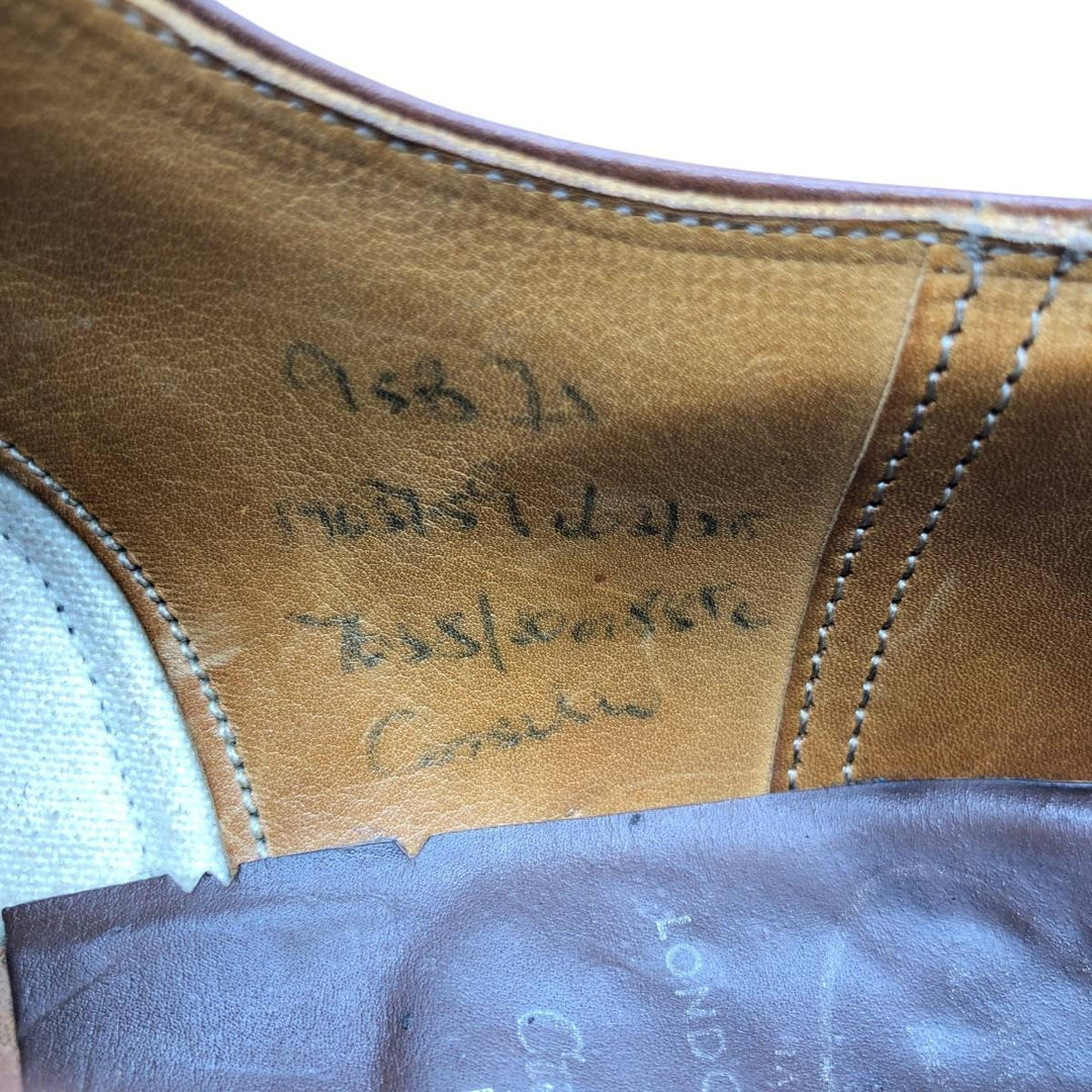 1980s Church's Custom Grade (Old Church's) 3-City Straight-Tip Shoes, Made in England, Size 95B Men's 28.0cm genuine leather brown type Vintage Second Hand