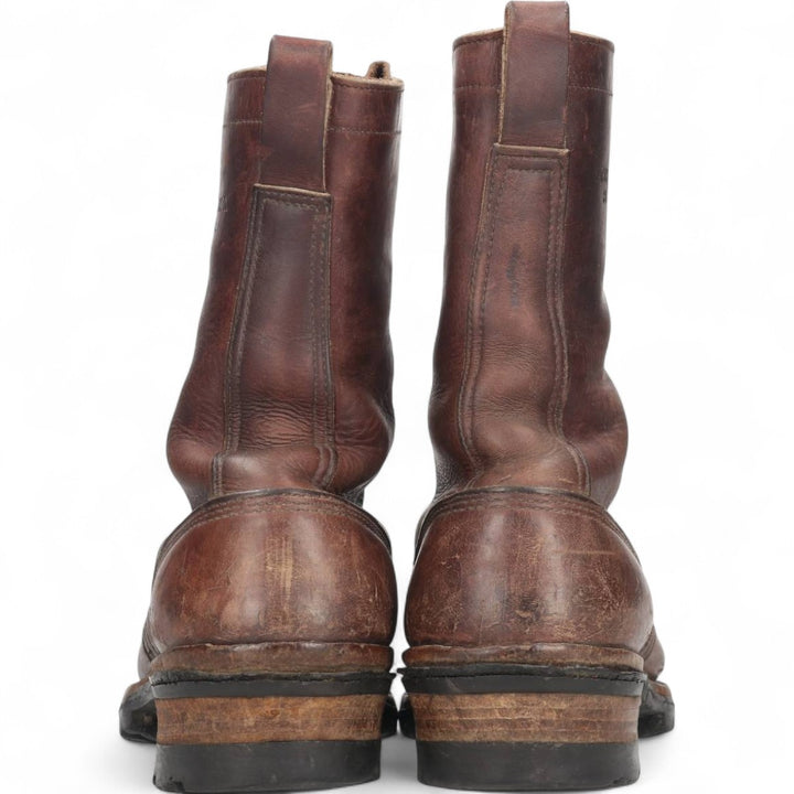 HATHORNBOOT Quilted Tan Logger Boots, Size 10C Men's 28.0cm genuine leather brown type Vintage Second Hand