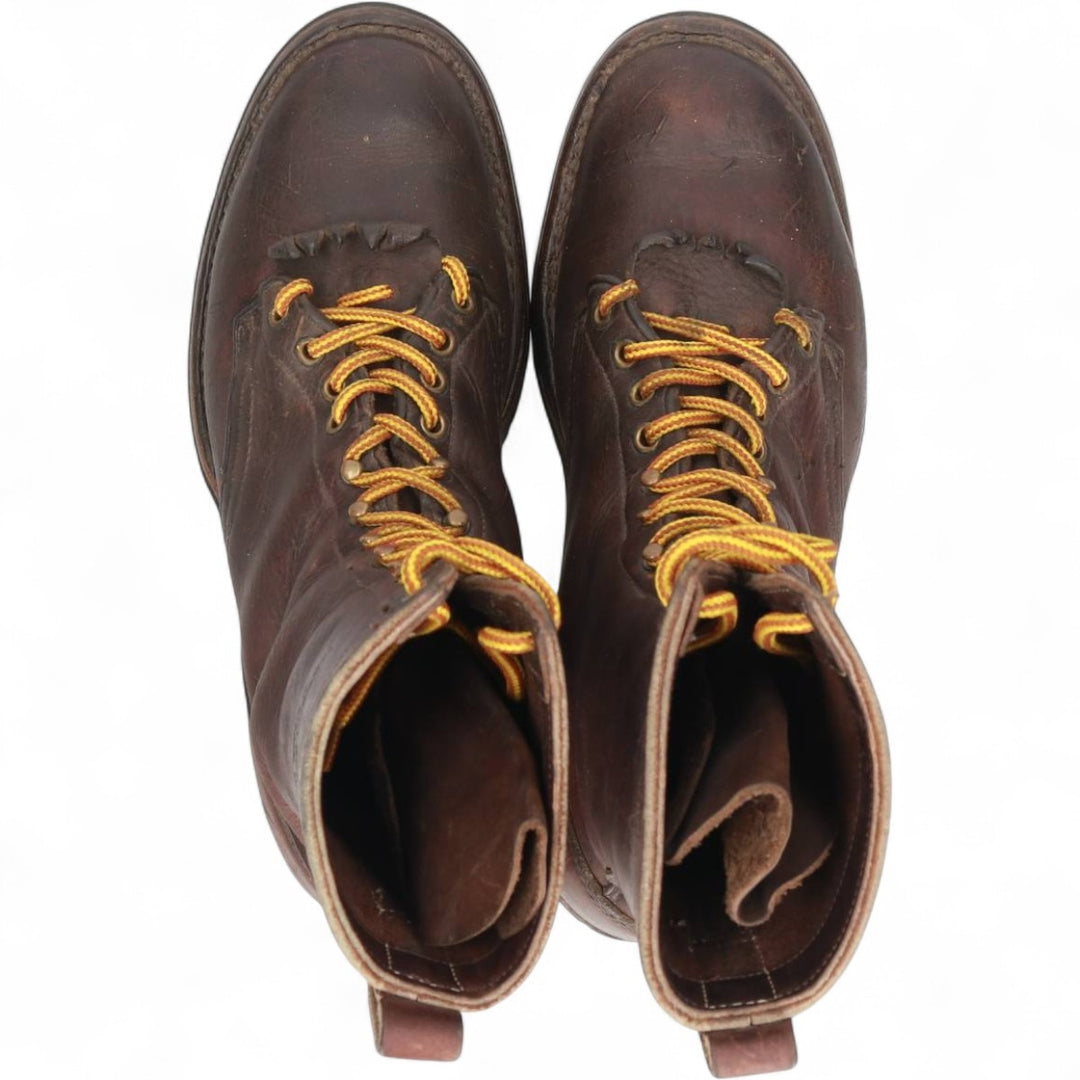 HATHORNBOOT Quilted Tan Logger Boots, Size 10C Men's 28.0cm genuine leather brown type Vintage Second Hand