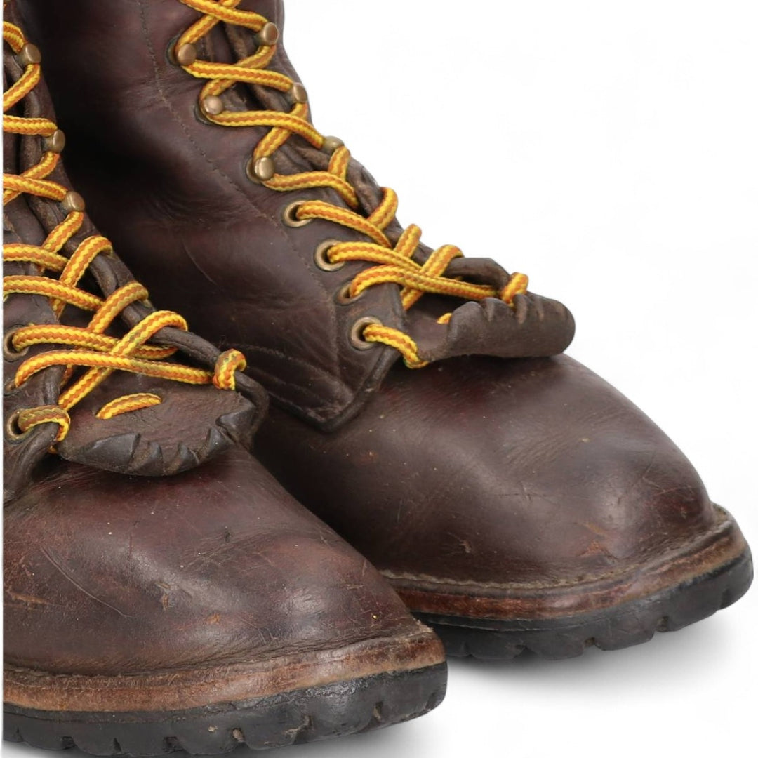 HATHORNBOOT Quilted Tan Logger Boots, Size 10C Men's 28.0cm genuine leather brown type Vintage Second Hand