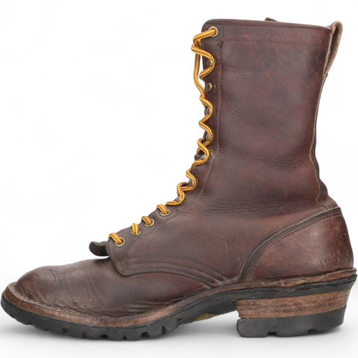 HATHORNBOOT Quilted Tan Logger Boots, Size 10C Men's 28.0cm genuine leather brown type Vintage Second Hand