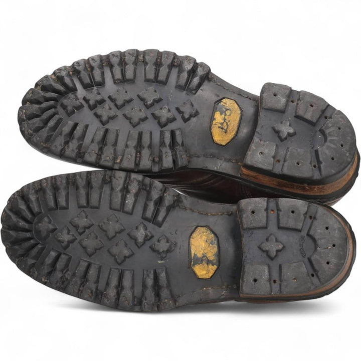 HATHORNBOOT Quilted Tan Logger Boots, Size 10C Men's 28.0cm genuine leather brown type Vintage Second Hand