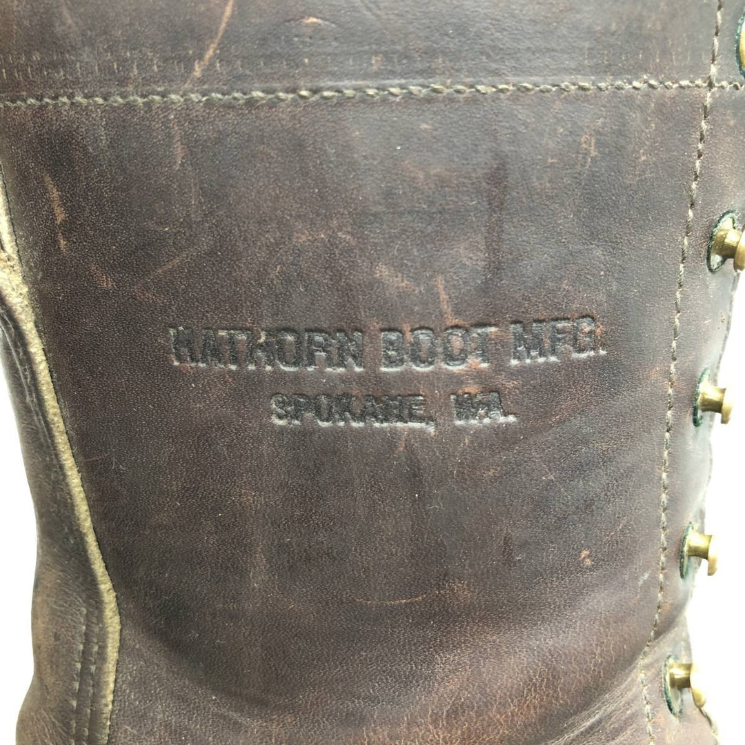 HATHORNBOOT Quilted Tan Logger Boots, Size 10C Men's 28.0cm genuine leather brown type Vintage Second Hand