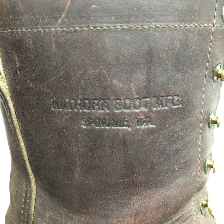 HATHORNBOOT Quilted Tan Logger Boots, Size 10C Men's 28.0cm genuine leather brown type Vintage Second Hand