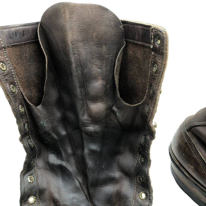 HATHORNBOOT Quilted Tan Logger Boots, Size 10C Men's 28.0cm genuine leather brown type Vintage Second Hand