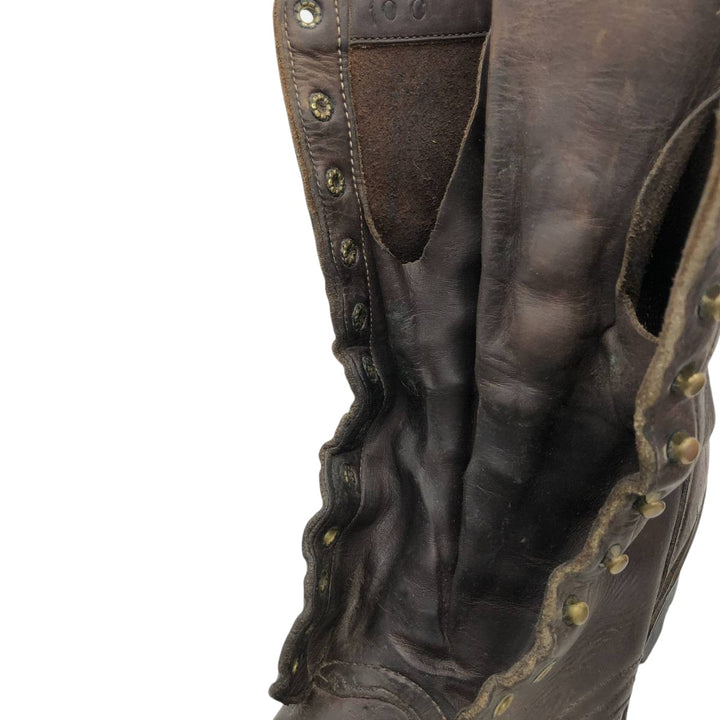 HATHORNBOOT Quilted Tan Logger Boots, Size 10C Men's 28.0cm genuine leather brown type Vintage Second Hand