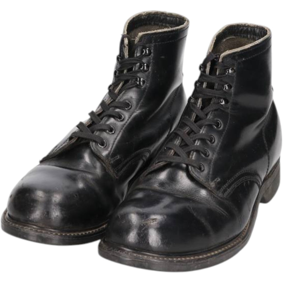 Vintage 1980s Steel Toe Military Boots, Size 9 1/2 D, Men's 10.8" (approx.) /svb001092 Men's 27.5cm unclear black type Vintage Second Hand