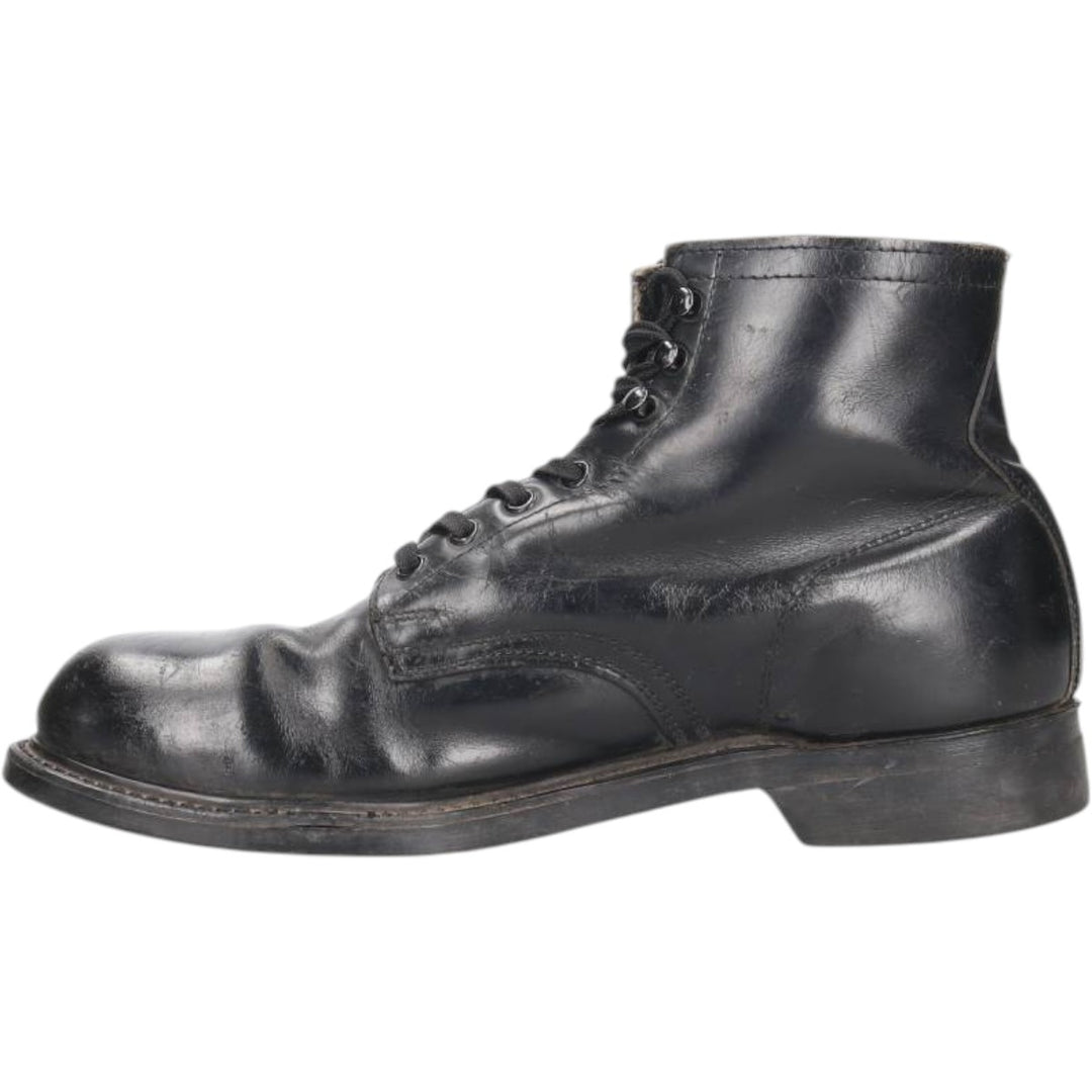 Vintage 1980s Steel Toe Military Boots, Size 9 1/2 D, Men's 10.8" (approx.) /svb001092 Men's 27.5cm unclear black type Vintage Second Hand