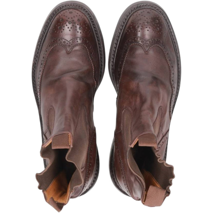 Tricker's Side Gore Boots Made in England Men's 27.0cm unclear red type reddish brown Vintage Second Hand