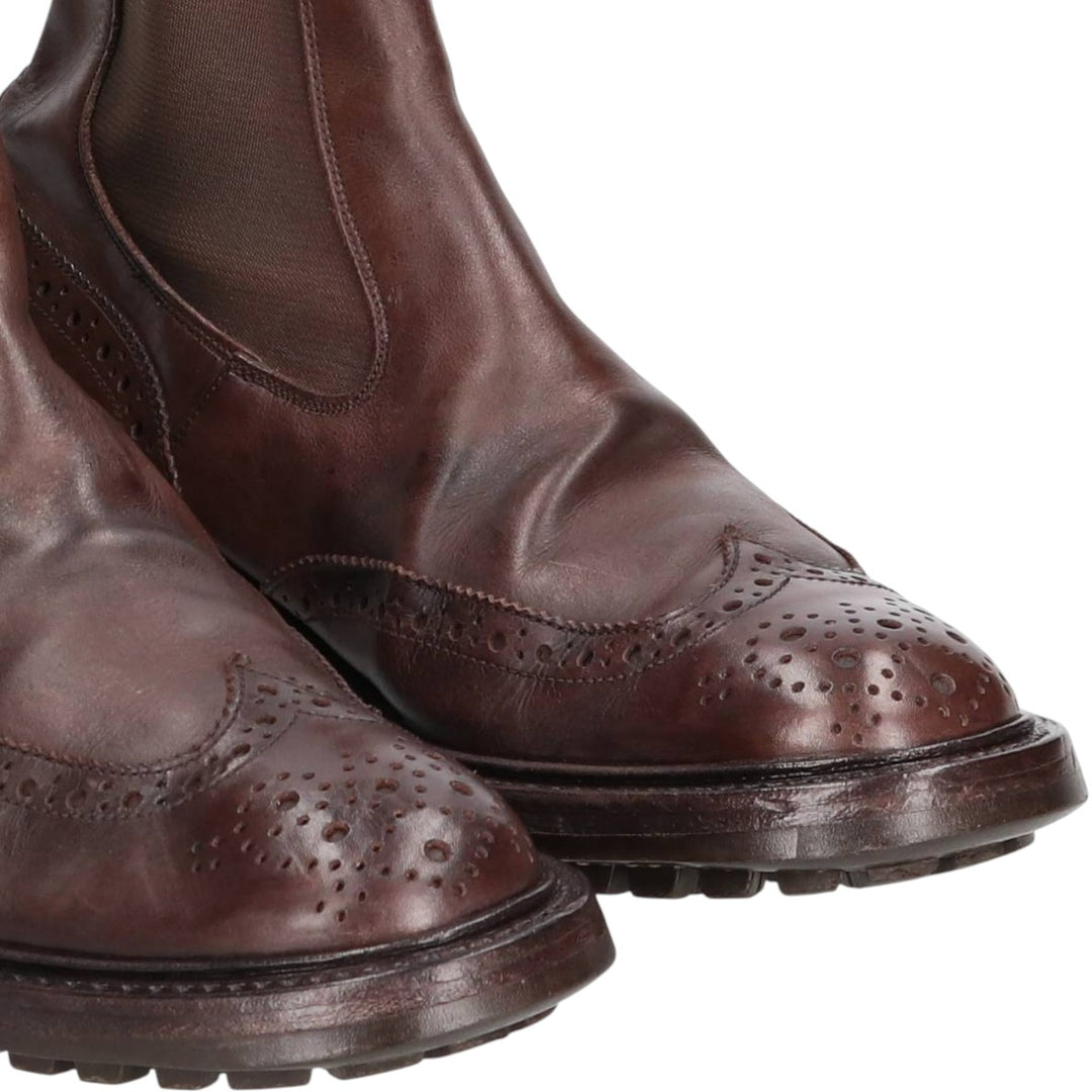 Tricker's Side Gore Boots Made in England Men's 27.0cm unclear red type reddish brown Vintage Second Hand