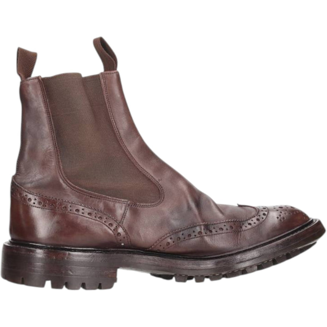 Tricker's Side Gore Boots Made in England Men's 27.0cm unclear red type reddish brown Vintage Second Hand