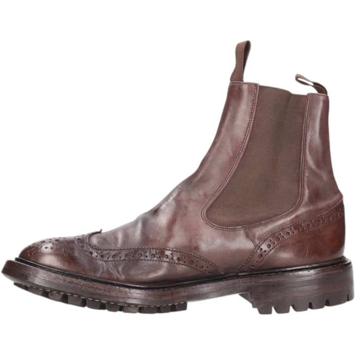 Tricker's Side Gore Boots Made in England Men's 27.0cm unclear red type reddish brown Vintage Second Hand