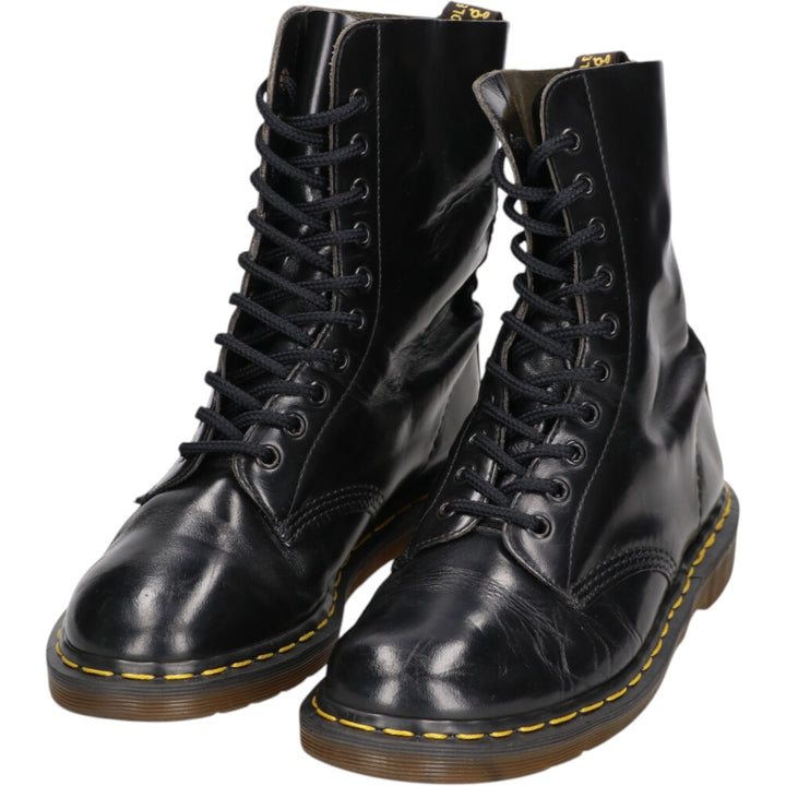 Dr. Martens 10 Hole Boots Made in the UK Men's 25.5cm genuine leather black type Vintage Second Hand