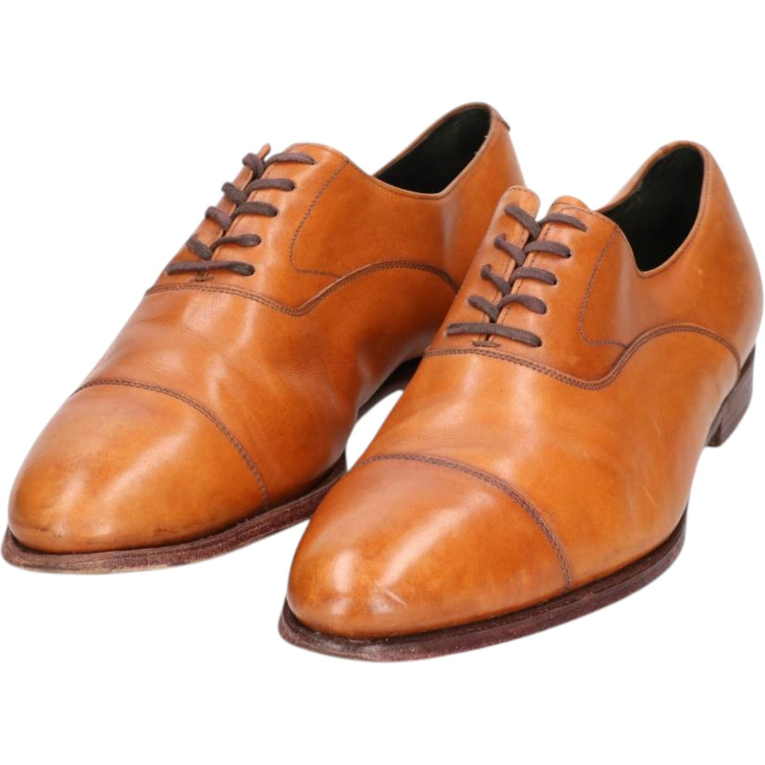 Crockett and Jones Straight Tip Shoes, Made in England, Size 9 1/2 Men's 28.0cm genuine leather brown type Vintage Second Hand