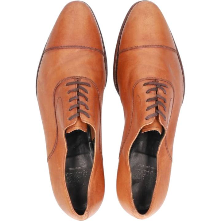 Crockett and Jones Straight Tip Shoes, Made in England, Size 9 1/2 Men's 28.0cm genuine leather brown type Vintage Second Hand