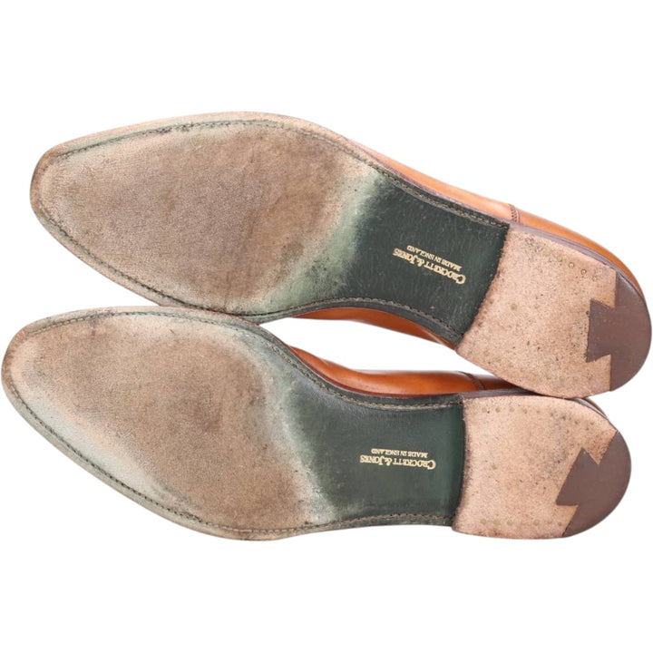 Crockett and Jones Straight Tip Shoes, Made in England, Size 9 1/2 Men's 28.0cm genuine leather brown type Vintage Second Hand