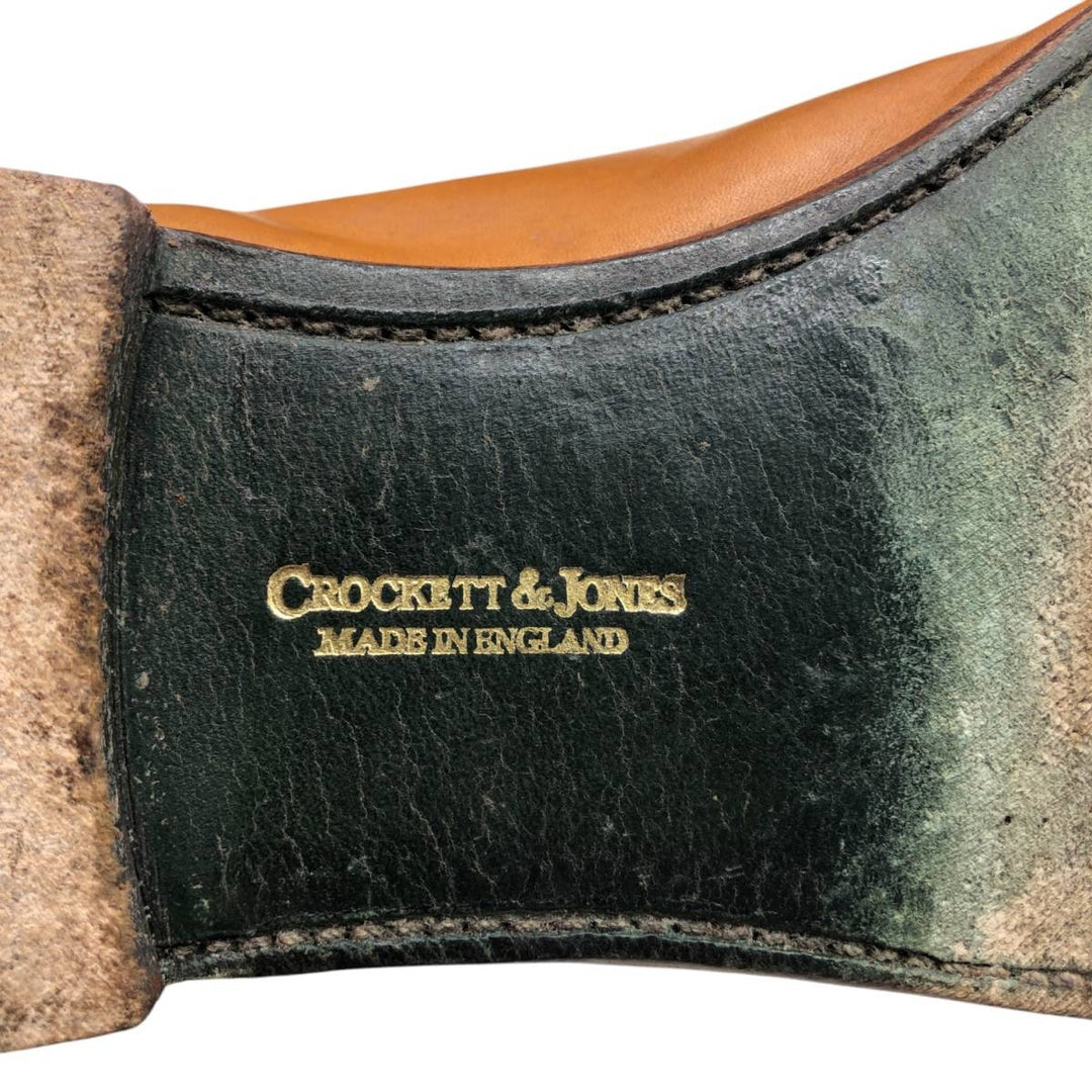 Crockett and Jones Straight Tip Shoes, Made in England, Size 9 1/2 Men's 28.0cm genuine leather brown type Vintage Second Hand