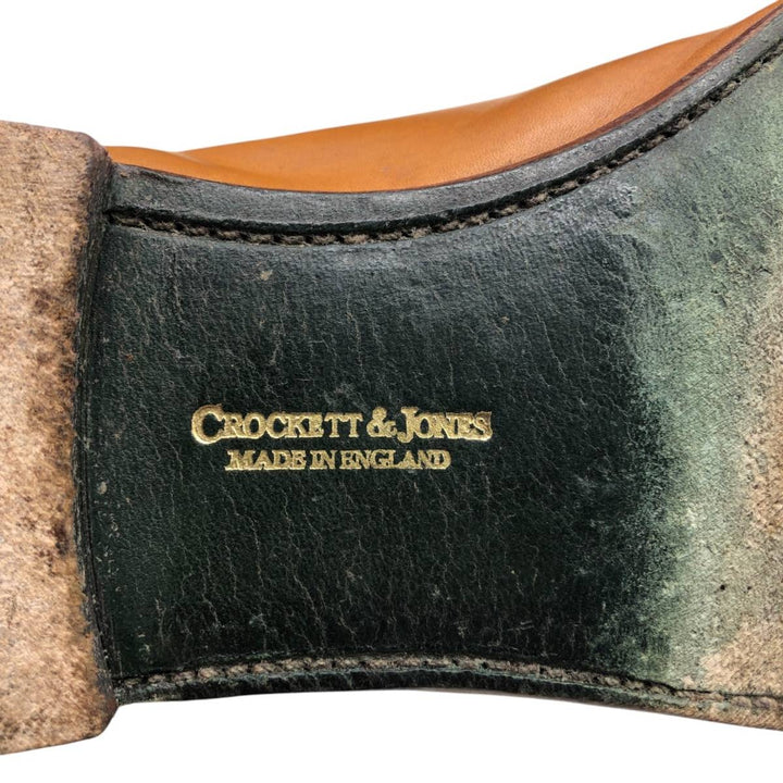 Crockett and Jones Straight Tip Shoes, Made in England, Size 9 1/2 Men's 28.0cm genuine leather brown type Vintage Second Hand