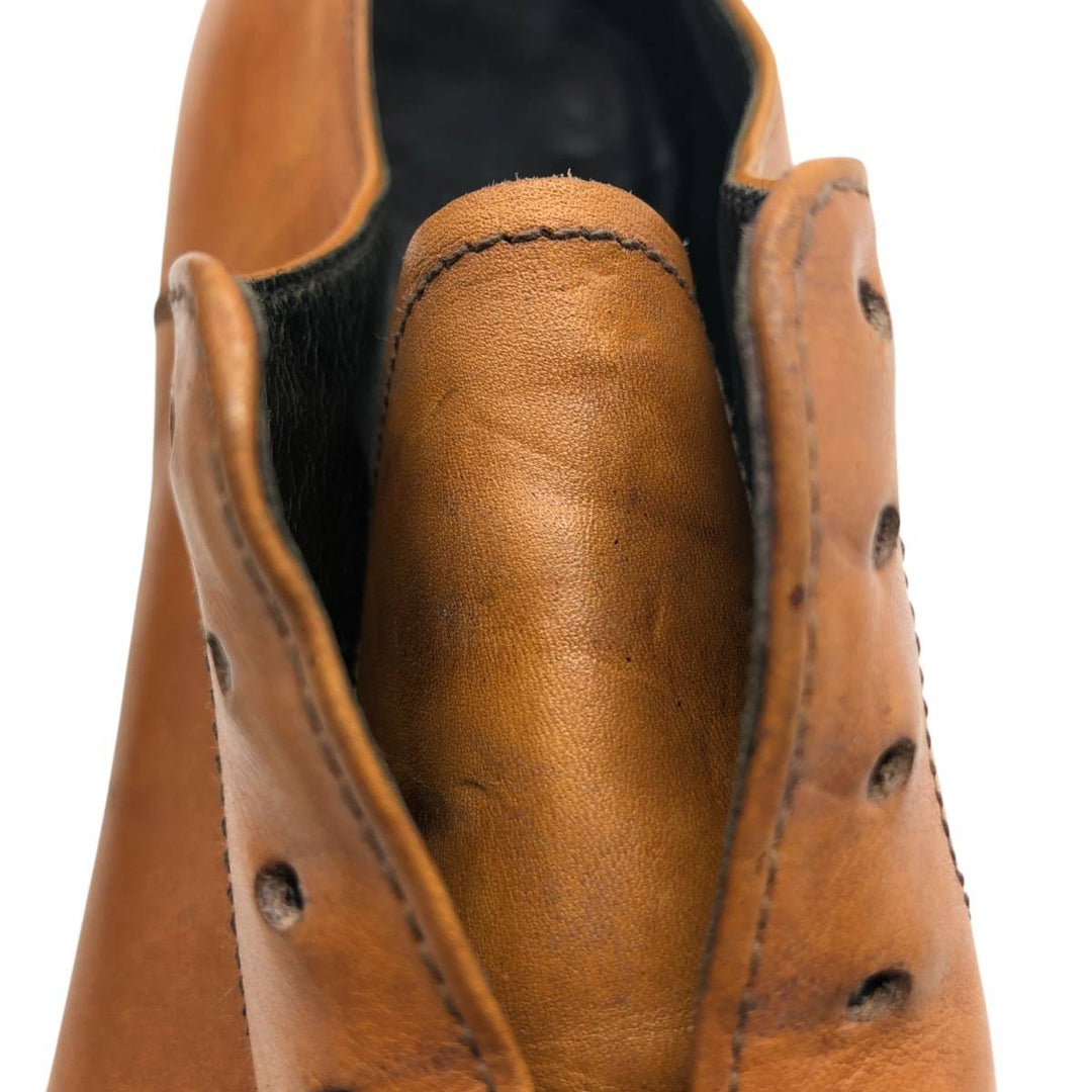 Crockett and Jones Straight Tip Shoes, Made in England, Size 9 1/2 Men's 28.0cm genuine leather brown type Vintage Second Hand