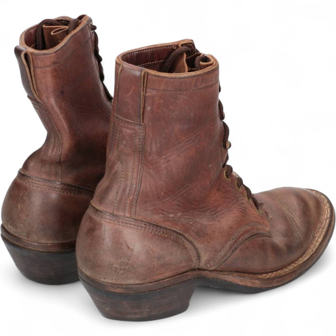 White's Quilted Tan Logger Boots, Size 8 1/2E Men's 26.5cm genuine leather brown type Vintage Second Hand