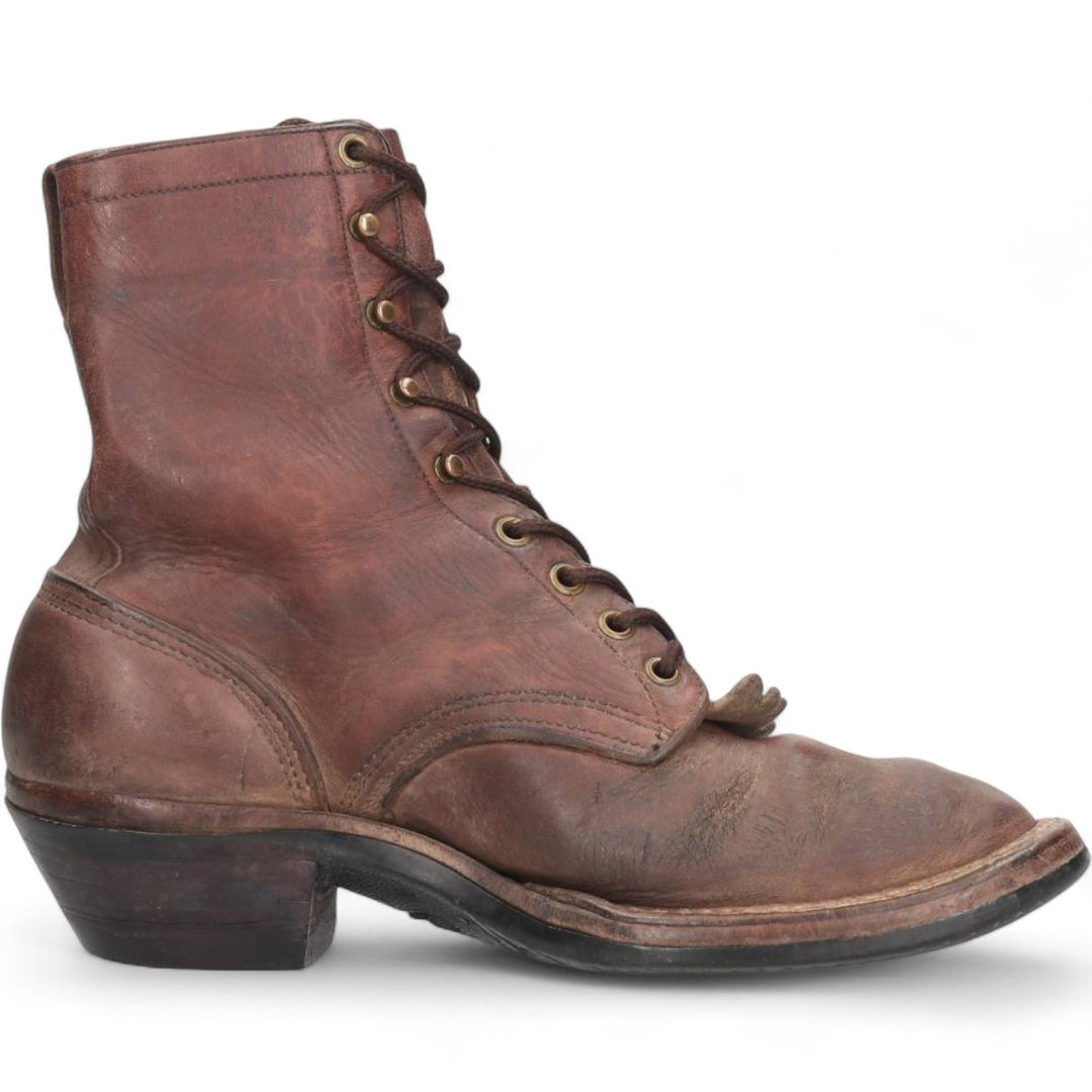 White's Quilted Tan Logger Boots, Size 8 1/2E Men's 26.5cm genuine leather brown type Vintage Second Hand