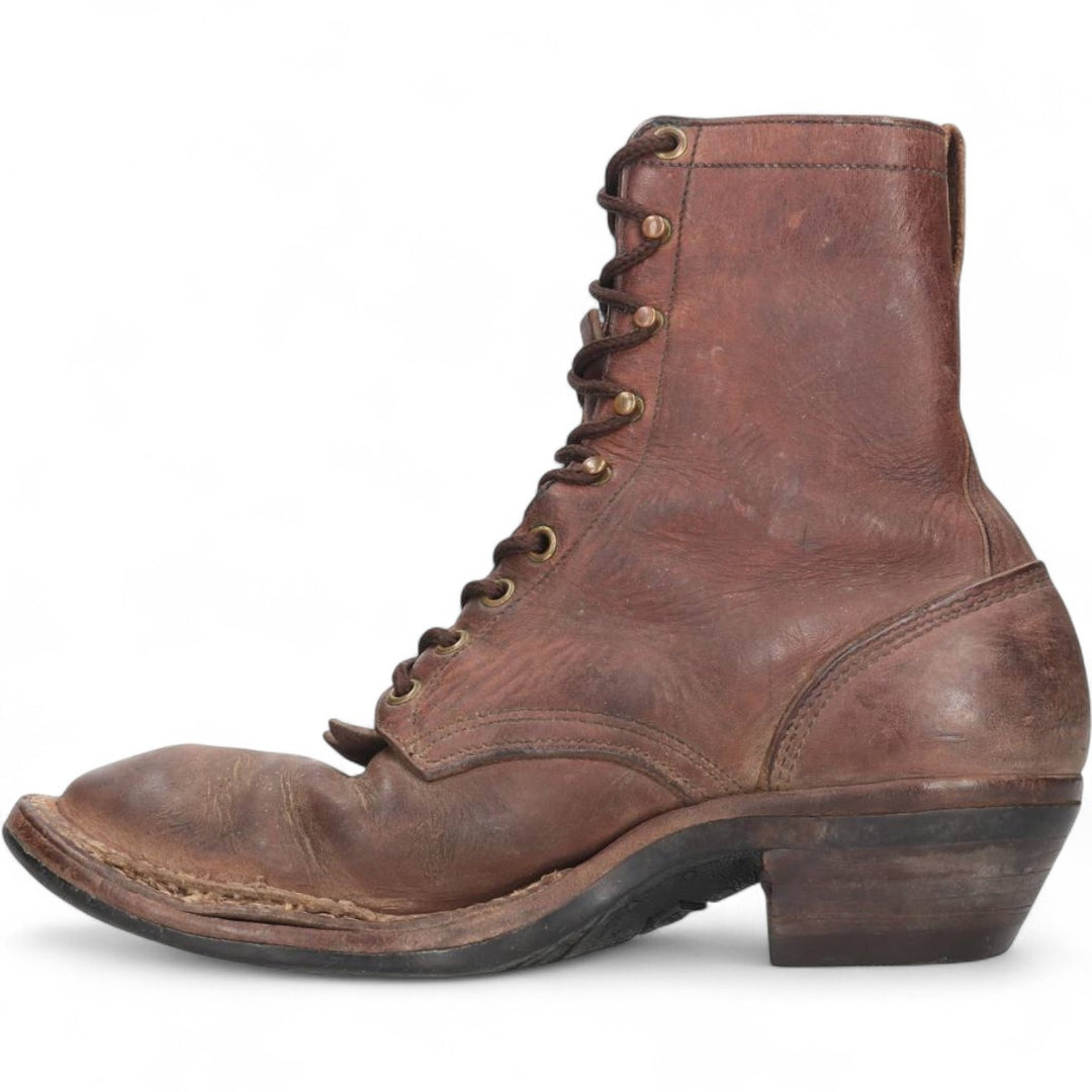 White's Quilted Tan Logger Boots, Size 8 1/2E Men's 26.5cm genuine leather brown type Vintage Second Hand