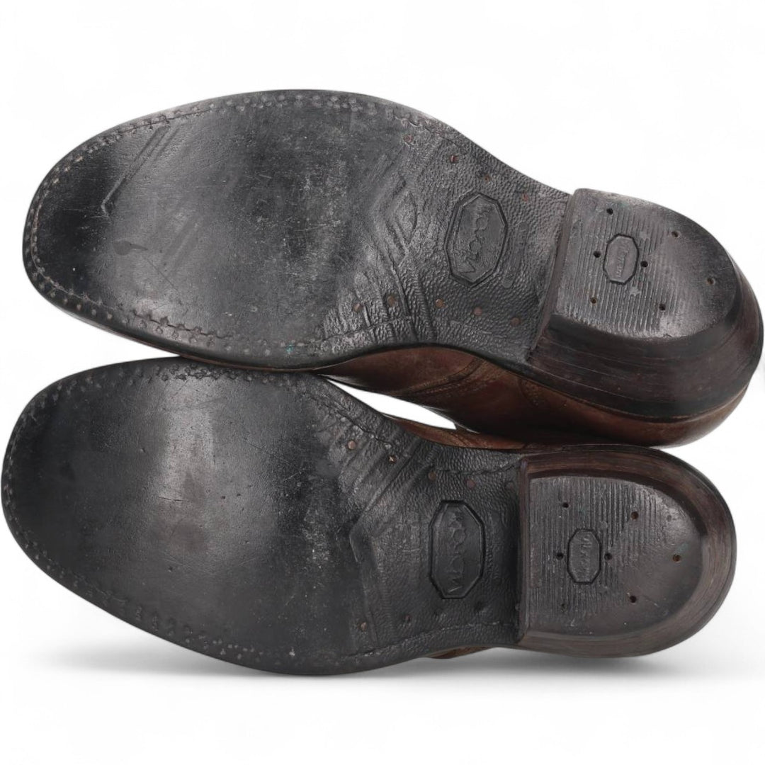 White's Quilted Tan Logger Boots, Size 8 1/2E Men's 26.5cm genuine leather brown type Vintage Second Hand