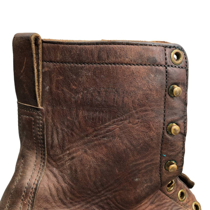 White's Quilted Tan Logger Boots, Size 8 1/2E Men's 26.5cm genuine leather brown type Vintage Second Hand