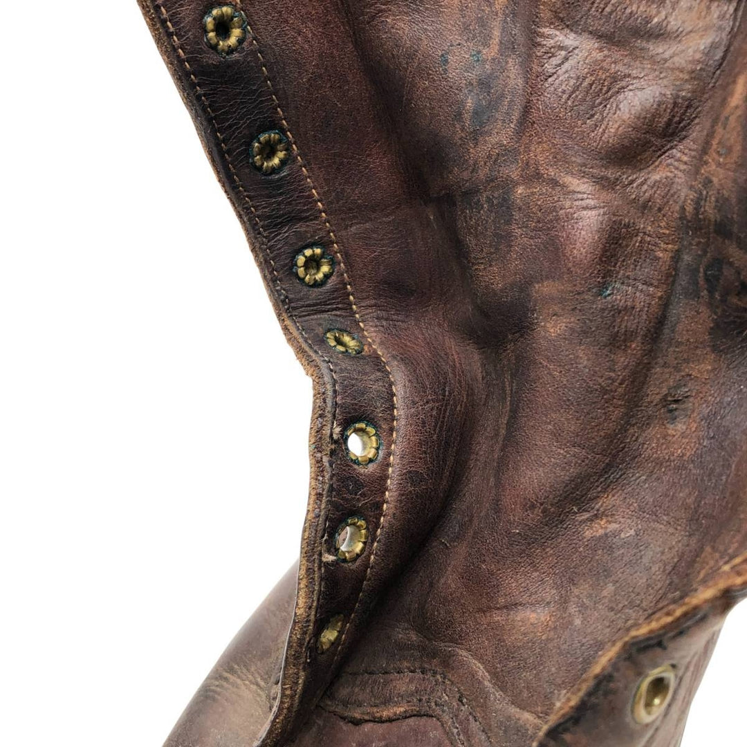 White's Quilted Tan Logger Boots, Size 8 1/2E Men's 26.5cm genuine leather brown type Vintage Second Hand