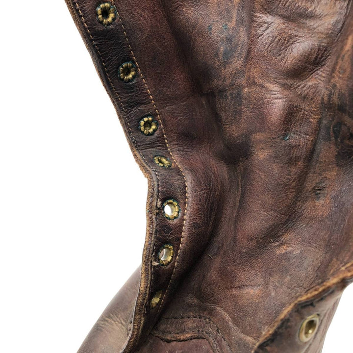 White's Quilted Tan Logger Boots, Size 8 1/2E Men's 26.5cm genuine leather brown type Vintage Second Hand