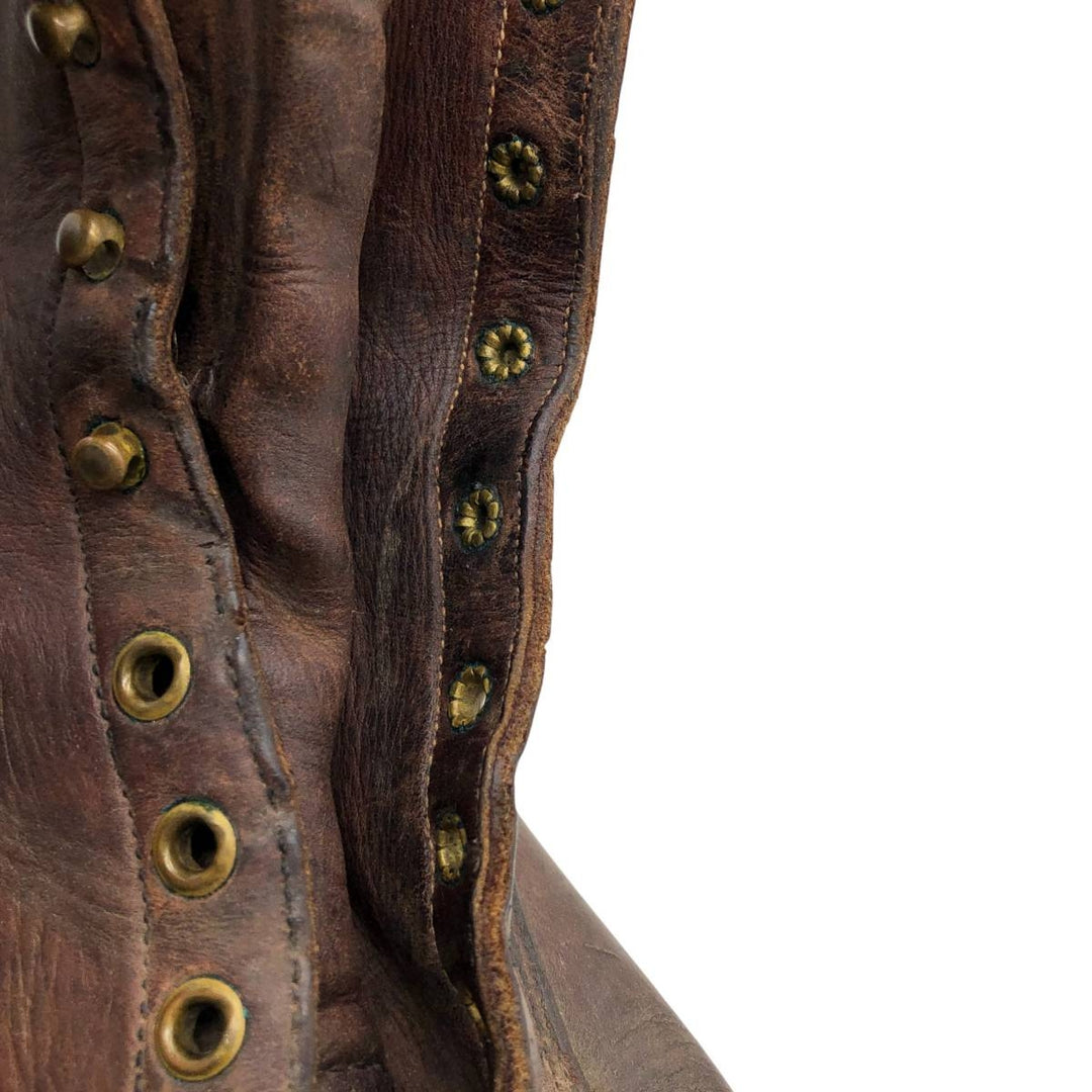 White's Quilted Tan Logger Boots, Size 8 1/2E Men's 26.5cm genuine leather brown type Vintage Second Hand