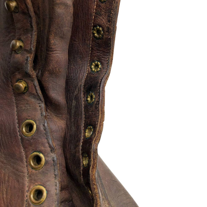 White's Quilted Tan Logger Boots, Size 8 1/2E Men's 26.5cm genuine leather brown type Vintage Second Hand