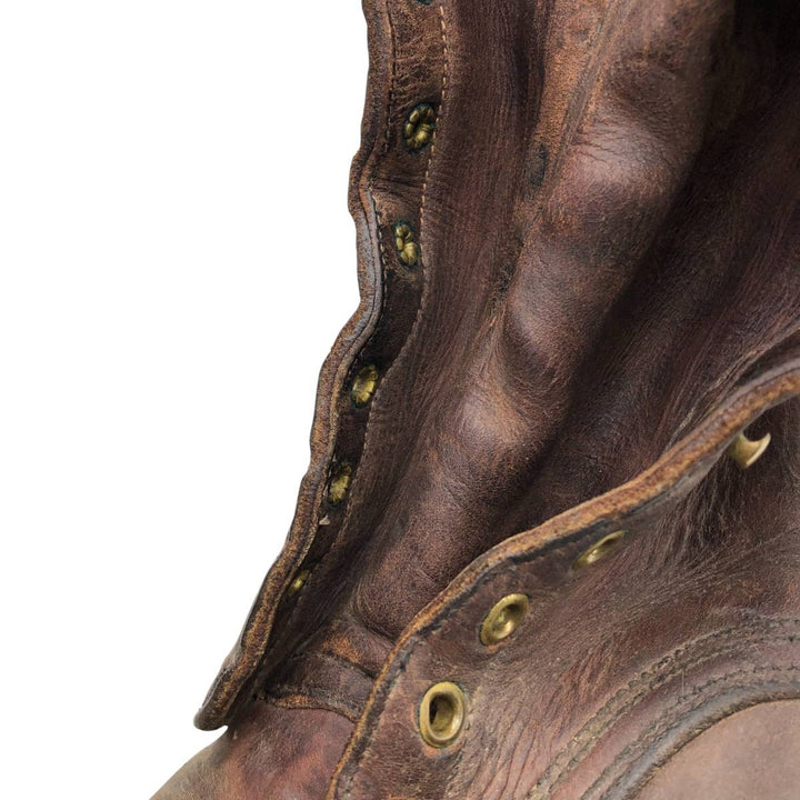 White's Quilted Tan Logger Boots, Size 8 1/2E Men's 26.5cm genuine leather brown type Vintage Second Hand