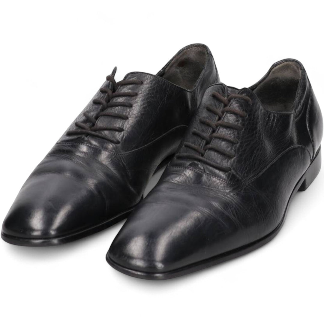 Gucci square toe plain toe shoes, made in Italy, size 8 1/2 Men's 27.0cm genuine leather black type Vintage Second Hand