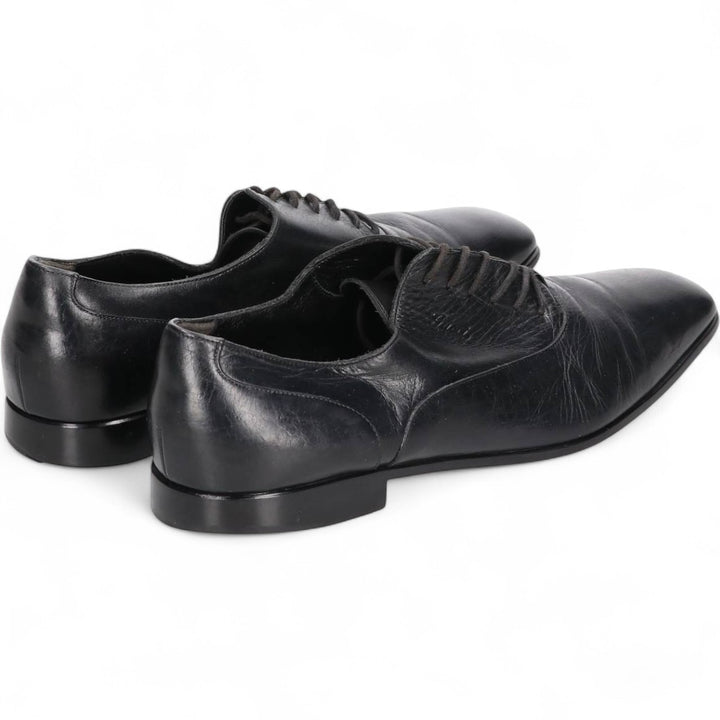 Gucci square toe plain toe shoes, made in Italy, size 8 1/2 Men's 27.0cm genuine leather black type Vintage Second Hand