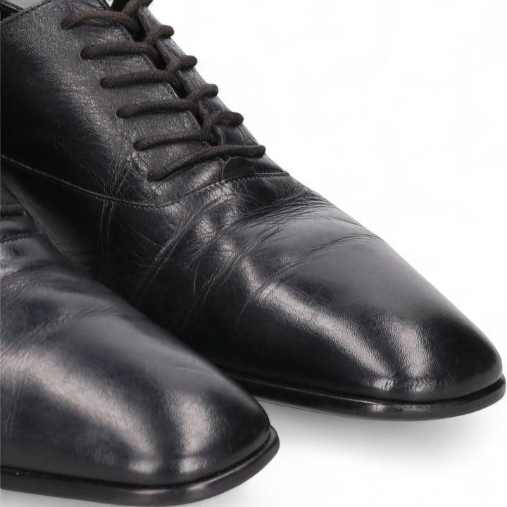 Gucci square toe plain toe shoes, made in Italy, size 8 1/2 Men's 27.0cm genuine leather black type Vintage Second Hand