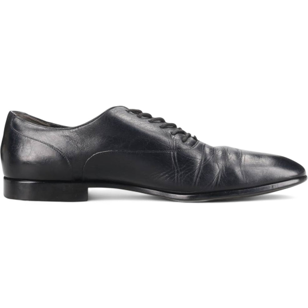 Gucci square toe plain toe shoes, made in Italy, size 8 1/2 Men's 27.0cm genuine leather black type Vintage Second Hand