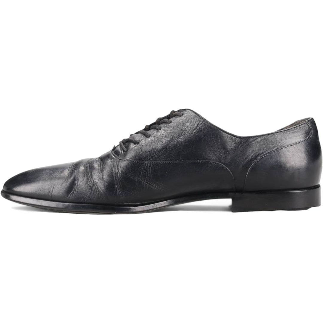 Gucci square toe plain toe shoes, made in Italy, size 8 1/2 Men's 27.0cm genuine leather black type Vintage Second Hand