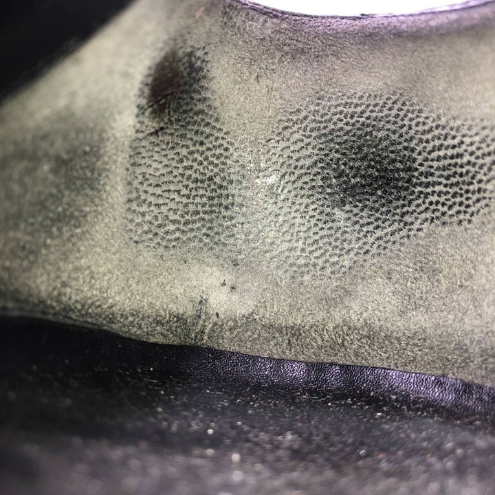 Gucci square toe plain toe shoes, made in Italy, size 8 1/2 Men's 27.0cm genuine leather black type Vintage Second Hand