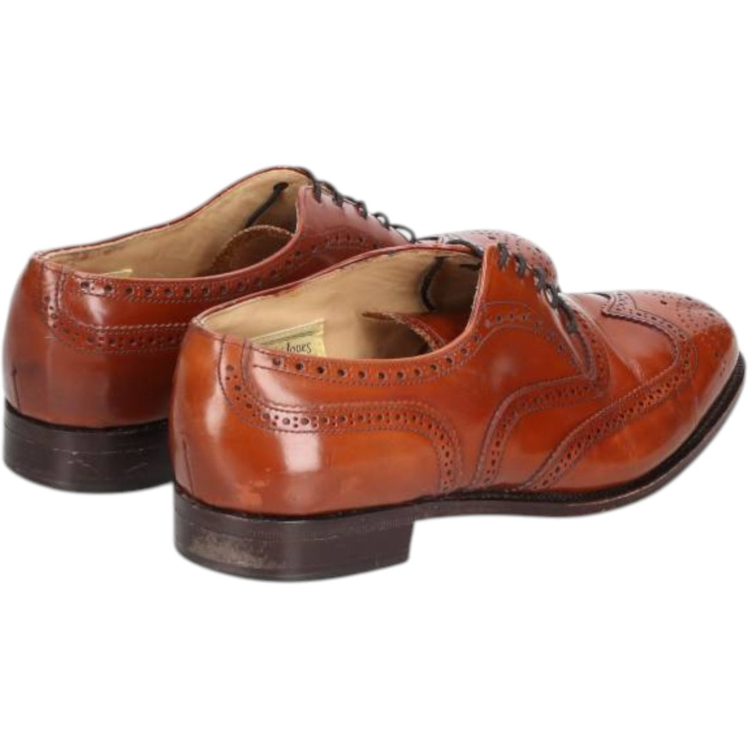 Crockett & Jones Men's Full Brogue Wingtip Shoes, Size 10.2" (svb001116) Men's 26.0cm genuine leather brown type Vintage Second Hand