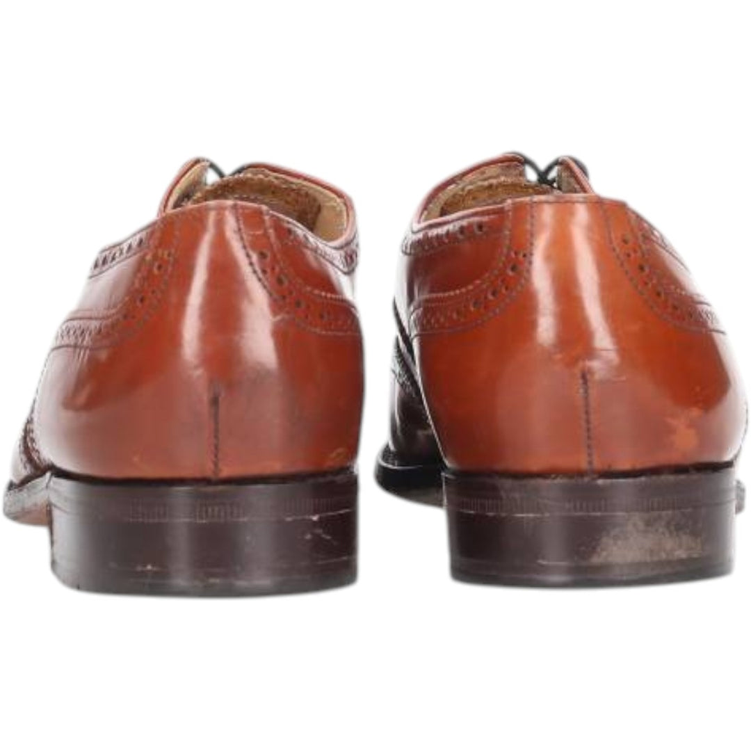 Crockett & Jones Men's Full Brogue Wingtip Shoes, Size 10.2" (svb001116) Men's 26.0cm genuine leather brown type Vintage Second Hand